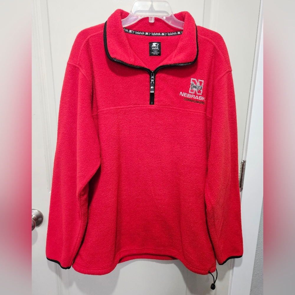 Nebraska Men's Red Fleece Pullover